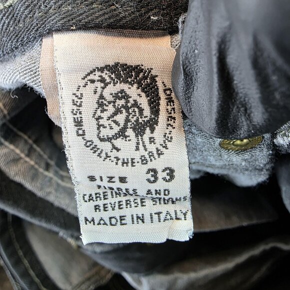 Vintage Diesel Jeans Mens 33 Black Saddle Button Fly Made in Italy 90s Denim - Picture 12 of 14